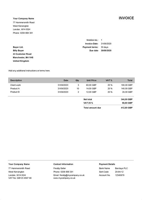 Image result for Sample Invoices Printable