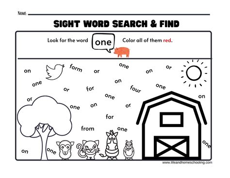 Free Printable Sight Word Worksheets