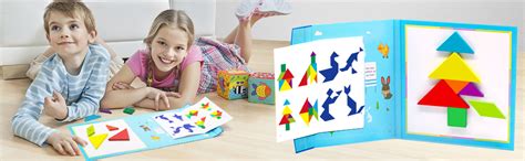 Buy PLUSPOINT Wooden Tangram Travel Game Magnetic Puzzle Book Game ...