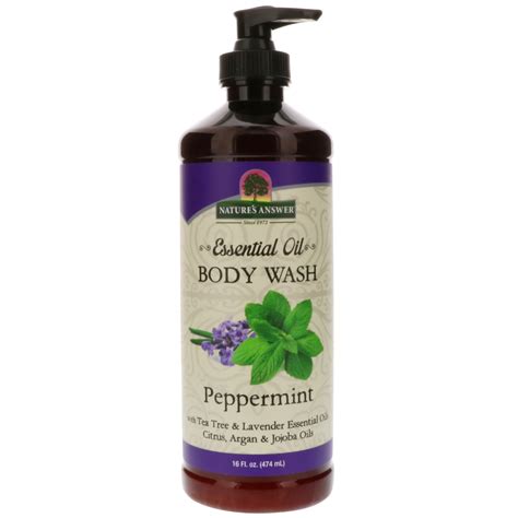Nature's Answer, Essential Oil, Body Wash, Peppermint, 16 fl oz (474 ml ...