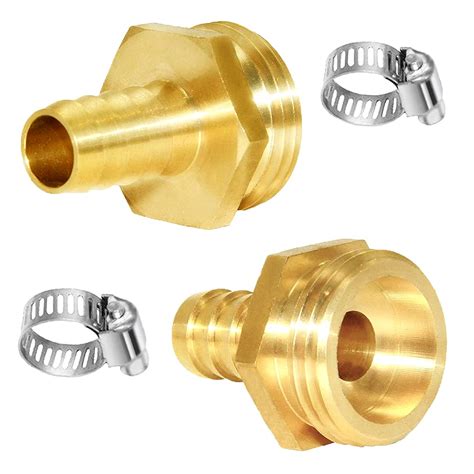 Joyway 2Pcs 1/2" Barb x 3/4" Male GHT Thread Hex Brass Garden Water ...