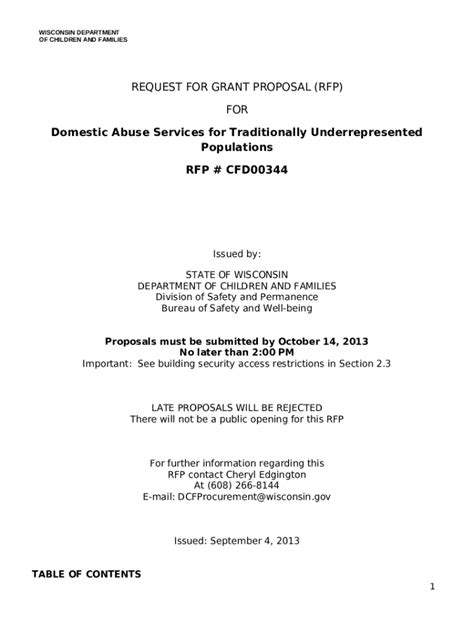 Domestic Violence Prevention Fund Request for Proposals Doc Template ...