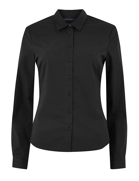 Buy Cotton Rich Fitted Long Sleeve Shirt at Marks & Spencer