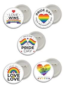 D2C LGBT+ Community Plastic Button Badges - 58MM Size, Multicolor Pack ...