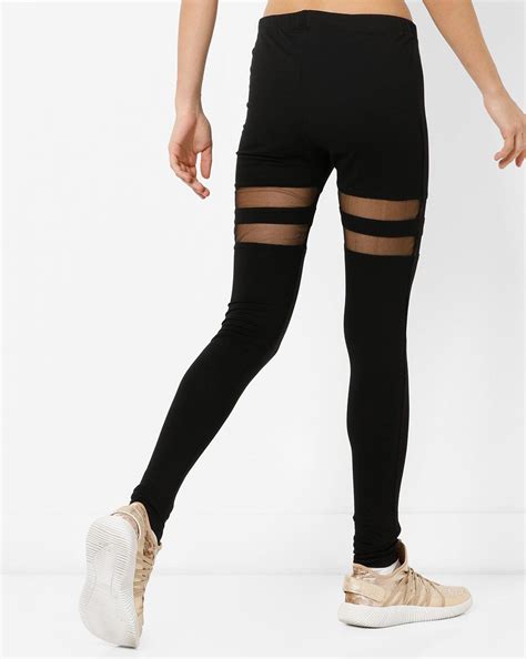 Black Leggings With Mesh On Thighs – KULTPRIT