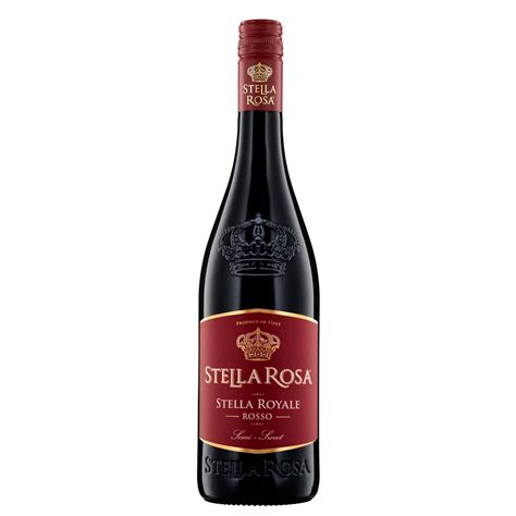 Stella Rosa Rosso Royale Semi-Sweet Semi-Sparkling Red Wine, 750ml Glass Bottle, Italy 8% ABV ...