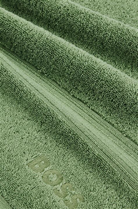 BOSS - Aegean-cotton guest towel with tonal logo - Green