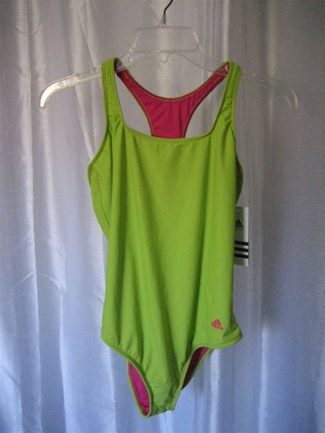 Adidas Girl's Lime Green One Piece Swim/Bathing Suit Sz 16 New Tags ...