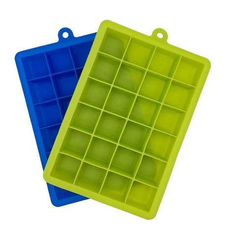 Buy Clazkit Silicone Ice Cube Trays 2 Pack - 24 Cavity Per Ice Tray ...