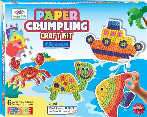 HAPPYKIDZ Paper Craft Toys Paper Crumpling Craft kit - Ocean : Amazon ...