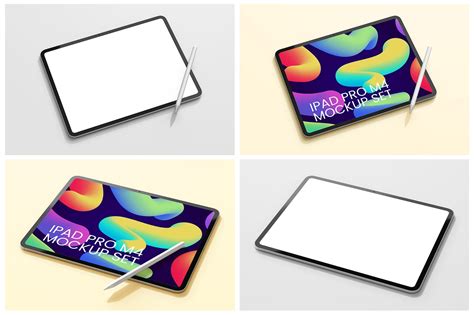 iPad Pro M4 2024 13 Inch PSD Mockup Set on Yellow Images Creative Store ...