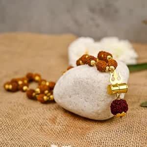 ServDharm Rudraksha Mala with Shiv Trishul and Damru Pendant : Amazon ...