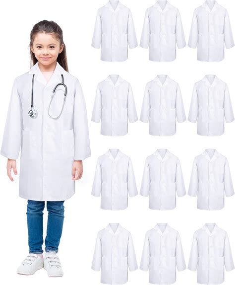 Amazon.com: Seajan 12 Pcs Unisex Kids Lab Coat Bulk Soft Kids Scrubs ...