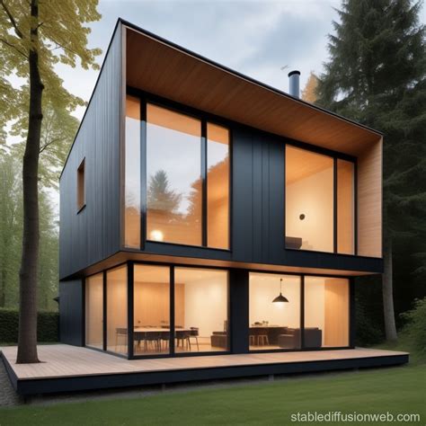 Stylish Duplex with Double Slope Roof Design | Stable Diffusion Online