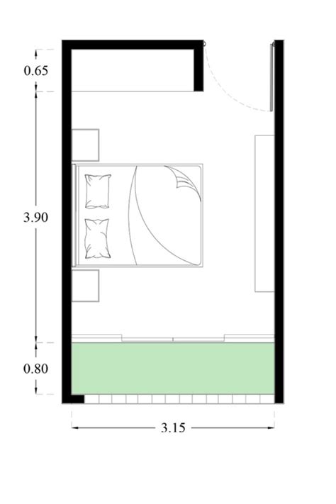 Floor Plan for Small Apartment with One Bedroom and Kitchenette