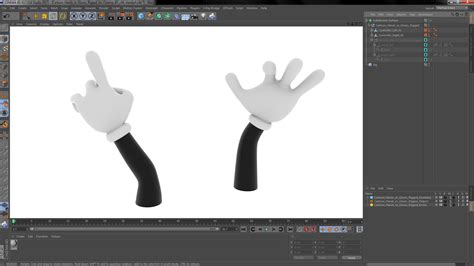 Cartoon Hands in Gloves Rigged for Cinema 4D 3D model | 3D Molier ...