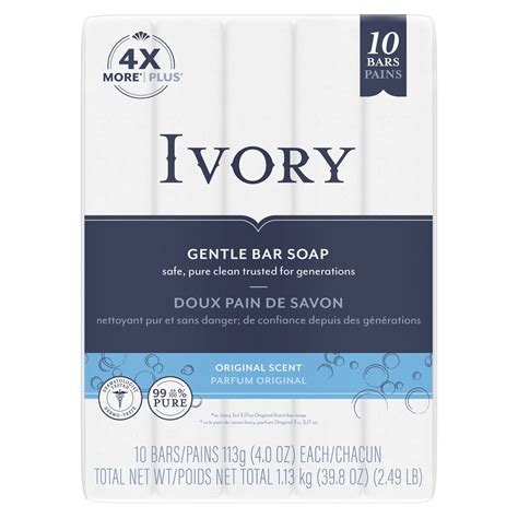 Ivory Gentle Unscented Bar Soap, Original Scent, Dermatologist Tested ...