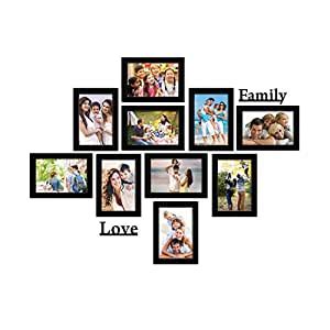 Amazon Brand - Solimo Synthetic Black Photo Frames Set of 10 with Two ...