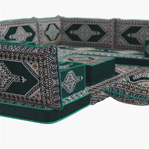 3D Arabic Sofa Set Floor Cushion Green Pillows Oriental Floor - TurboSquid 2205093
