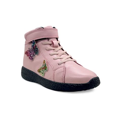Buy KazarMax Girl Pink with Shimmer Butterfly Ankle Length Shoes - 9 ...