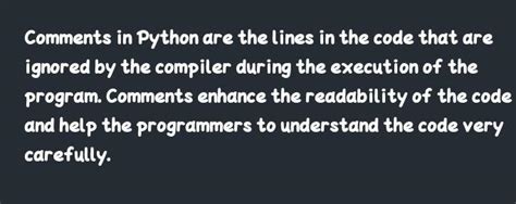 What is Comments in python - Brainly.in