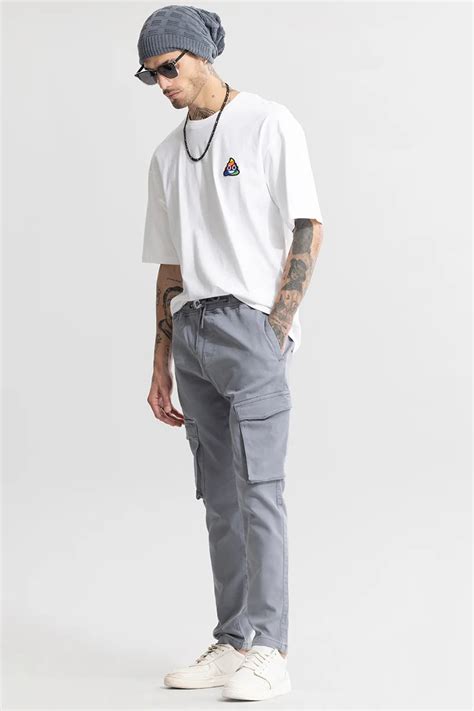 Buy Men's Dagon Grey Cargo Pant Online | SNITCH