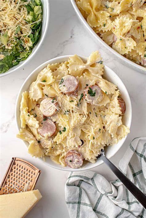 Sausage Alfredo Pasta Recipe- Shugary Sweets