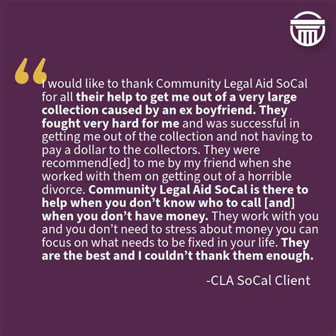Community Legal Aid SoCal on LinkedIn: We 💜 what a client had to say ...