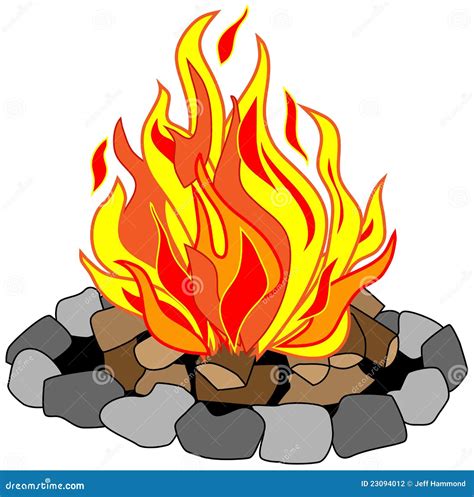 Roaring Campfire stock illustration. Illustration of flame - 23094012