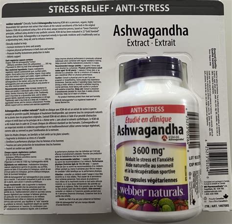 Buy Webber Naturals Ashwagandha 3600 mg, 120 Vegetarian Capsules Online ...