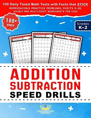 Addition Subtraction Speed Drills: 100 Daily Timed Math Tests with ...