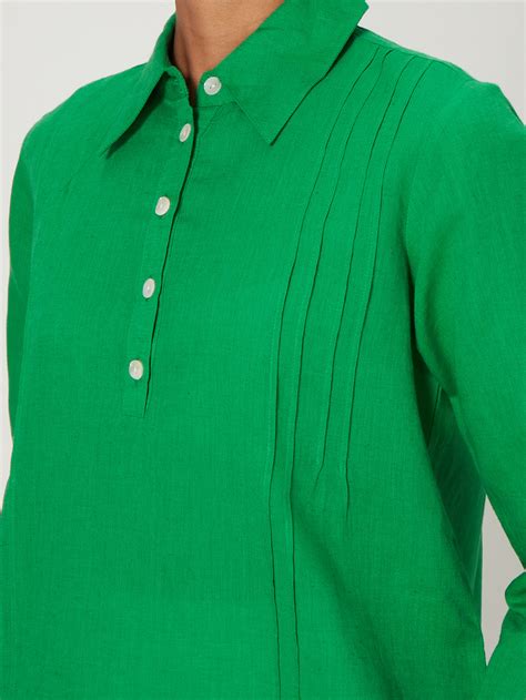 Shop Green Collar Shirt Top | latest tops by Ancestry