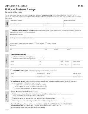 Change Corporate Address With Dept Revenue Mn Form - Fill and Sign ...