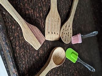 Buy TDS® Non-Toxic & Non-Stick Wooden & Silicon Spatula,Natural Wooden ...