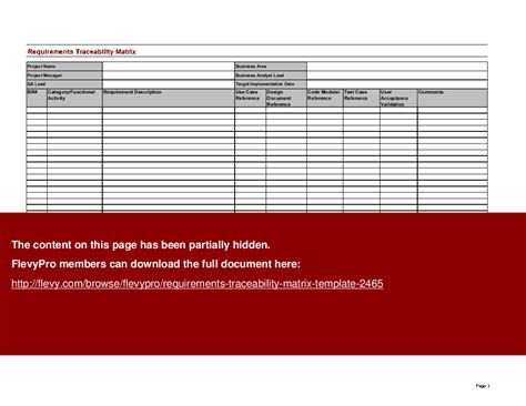 Image result for Requirements Traceability Matrix Template XLS