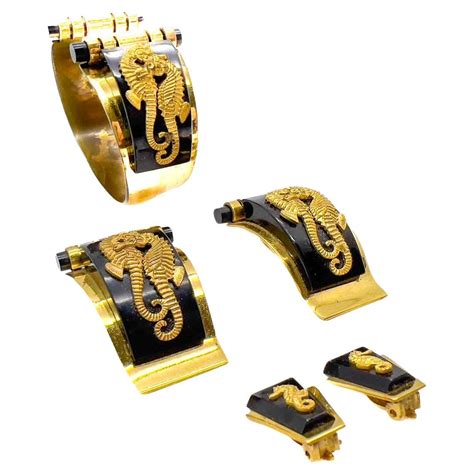Original Art Deco Rare Jean Painlevé Seahorse Parure 1930s For Sale at 1stDibs