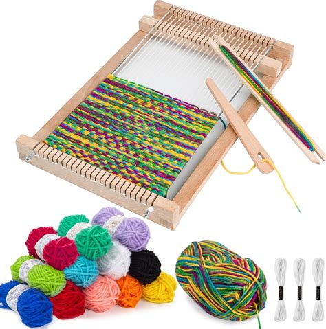 Amazon.com: LYKTRIX Weaving Loom for Kids, Wooden Weaving Kit, Loom Kit ...