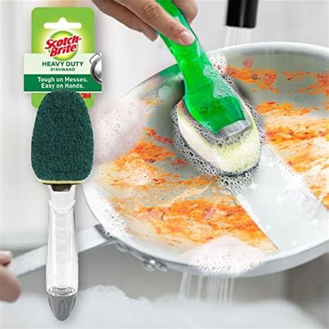 Scotch-Brite Soap Dispensing Dishwand with Scrubber and Handle | Tough ...