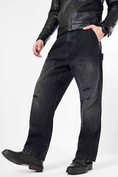 Black Solid Full Length Casual Men Relaxed Fit Jeans - Selling Fast at ...