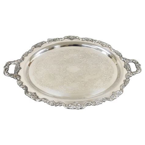 Poole Georgian-Style Sterling Silver Party Platter Tray For Sale at 1stDibs