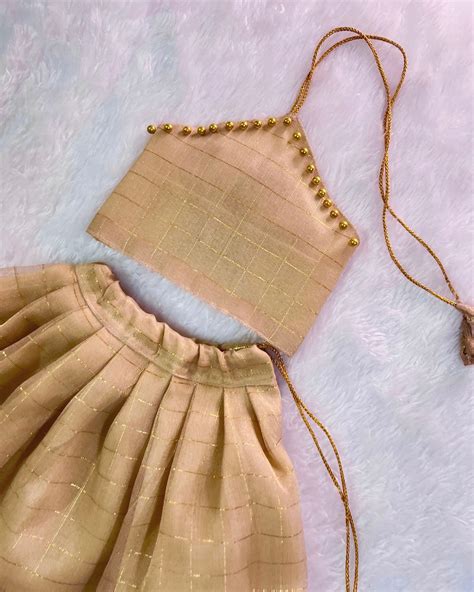 British Tan Shade Halter Neck Tissue Silk Lehenga Set – The Silkberry