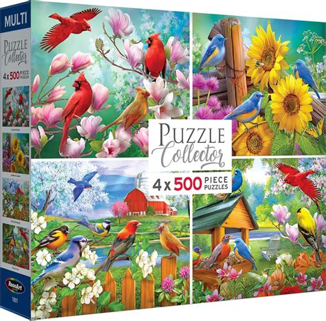 Amazon.com: RoseArt - Songbird - 4-in-1-500 Piece Jigsaw Puzzle for ...