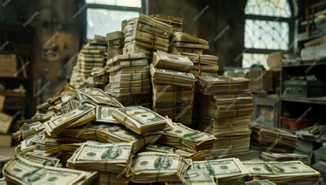 Big pile of US dollar notes a lot of money Bill stacks cash Millions of ...