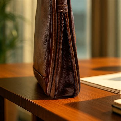 Personalized Brown Leather Office Laptop Bag – Custom Name Print | Love ...