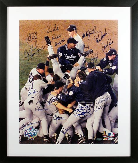 Lot Detail - 1998 WS Champion NY Yankees Team Signed & Framed 16" x 20 ...