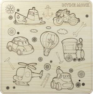 divine Monk Wooden Vehicles Block Puzzle for Kids - Wooden Vehicles ...