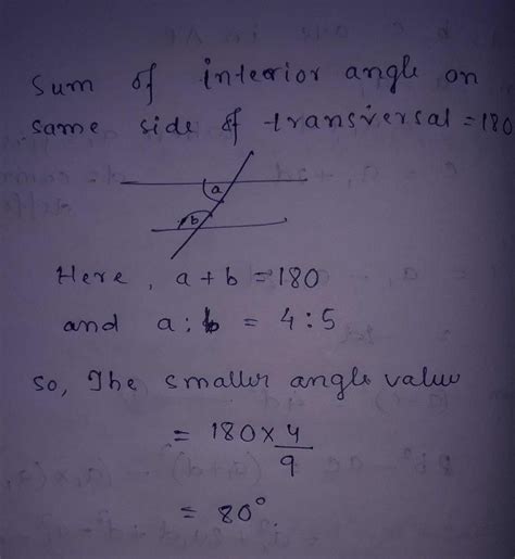 In two interior angles on the same side of transversal intersecting two ...
