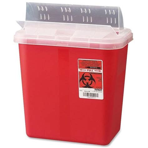 Biohazard Sharps Container W/Clear Lid, 2 Gallon, Red : Amazon.in: Home ...