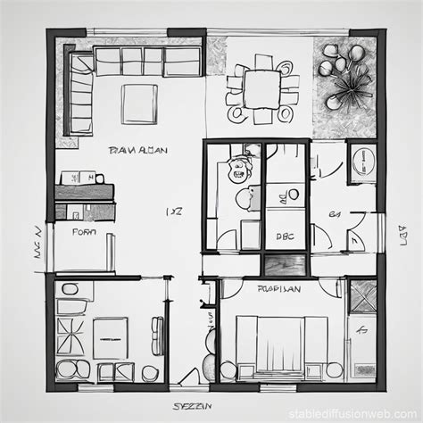 Living Room Floor Plan | Stable Diffusion Online