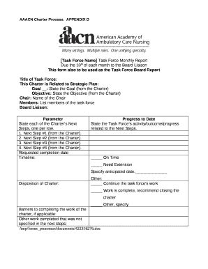 AAACN Charter Process:APPENDIX D Doc Template | pdfFiller